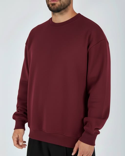 Oversized Crewneck in Burgundy