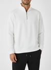 Quarter Zipper Sweater - White