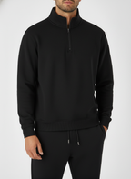 Quarter Zipper Sweater - Black