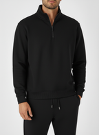 Quarter Zipper Sweater - Black